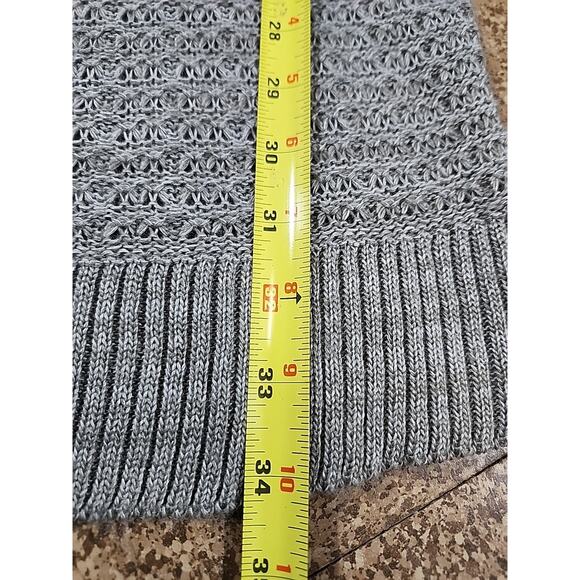 NWT Maurices Sz 1 Grey Open Knit Sweater Top Pullover Short Sleeves Oversize - Picture 4 of 10